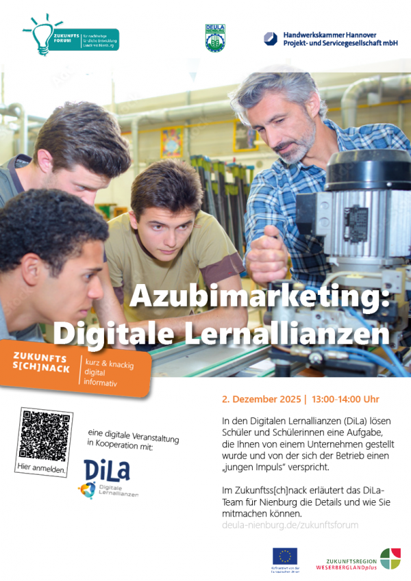 Drei junge Menschen sehen aufmerksam einem Handwerker bei der Maschinenbedienung zu.