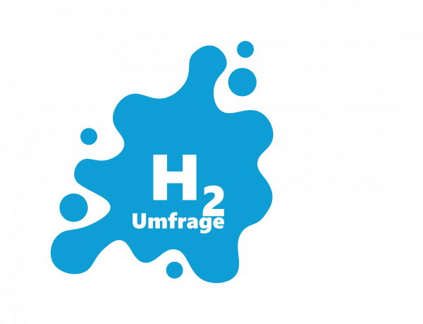 blauer Wasserfleck mit Text H2 Umfrage